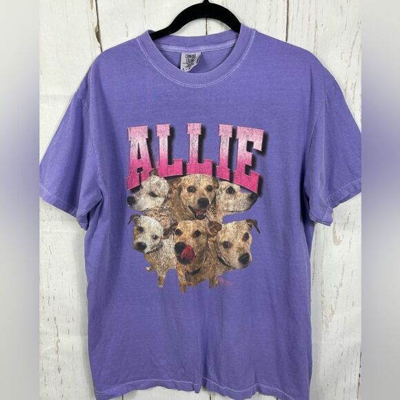 90s Customized Pet T-Shirt “Allie” in Purple - Picture 1 of 3